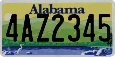 AL license plate 4AZ2345