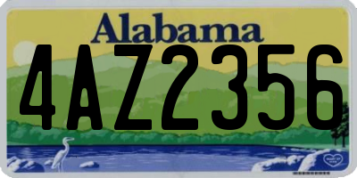 AL license plate 4AZ2356