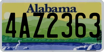 AL license plate 4AZ2363