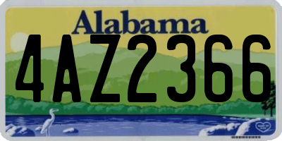AL license plate 4AZ2366
