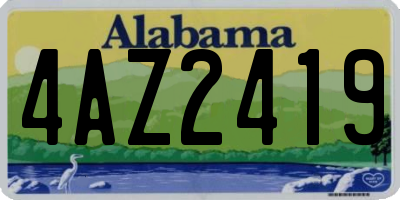 AL license plate 4AZ2419