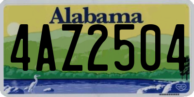 AL license plate 4AZ2504