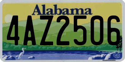 AL license plate 4AZ2506