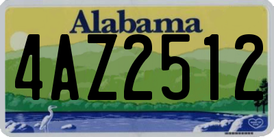 AL license plate 4AZ2512