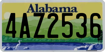 AL license plate 4AZ2536