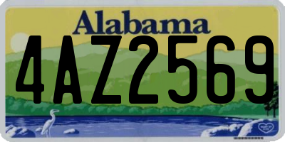 AL license plate 4AZ2569