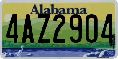 AL license plate 4AZ2904