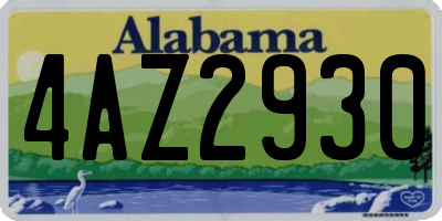 AL license plate 4AZ2930