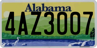 AL license plate 4AZ3007
