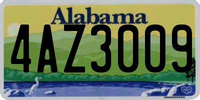 AL license plate 4AZ3009