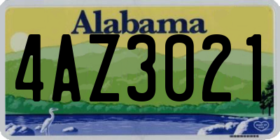 AL license plate 4AZ3021