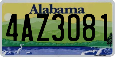 AL license plate 4AZ3081