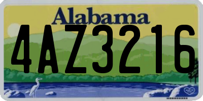 AL license plate 4AZ3216