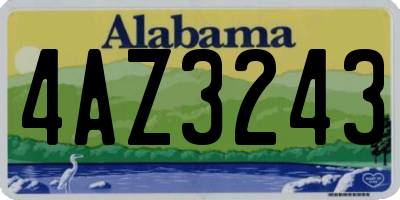 AL license plate 4AZ3243
