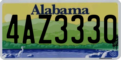 AL license plate 4AZ3330