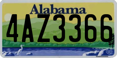 AL license plate 4AZ3366