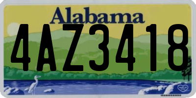 AL license plate 4AZ3418