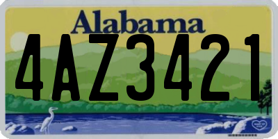 AL license plate 4AZ3421