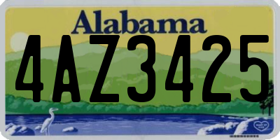 AL license plate 4AZ3425