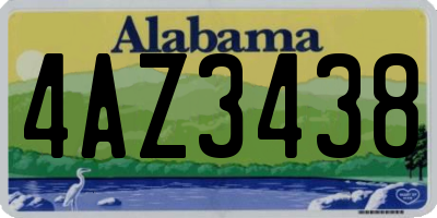 AL license plate 4AZ3438