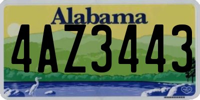 AL license plate 4AZ3443