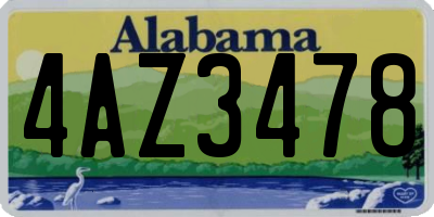 AL license plate 4AZ3478