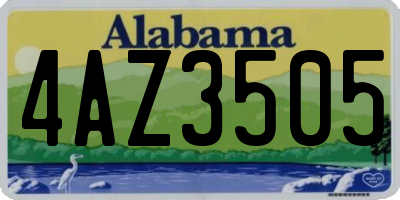 AL license plate 4AZ3505