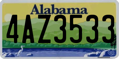 AL license plate 4AZ3533