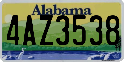 AL license plate 4AZ3538