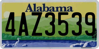 AL license plate 4AZ3539