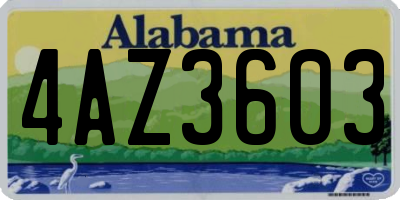 AL license plate 4AZ3603