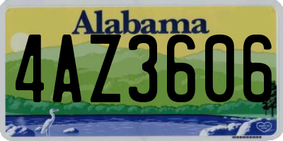AL license plate 4AZ3606