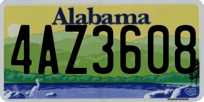 AL license plate 4AZ3608
