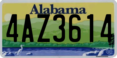 AL license plate 4AZ3614