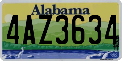 AL license plate 4AZ3634
