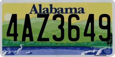 AL license plate 4AZ3649