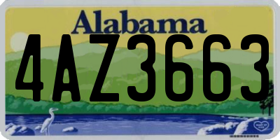 AL license plate 4AZ3663