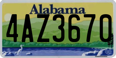 AL license plate 4AZ3670