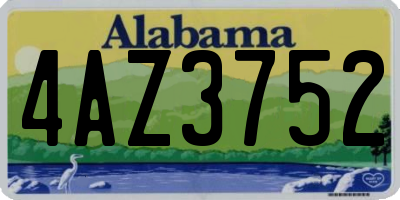 AL license plate 4AZ3752