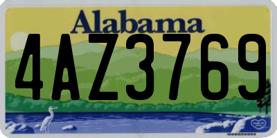 AL license plate 4AZ3769