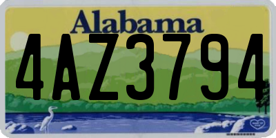 AL license plate 4AZ3794