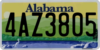AL license plate 4AZ3805