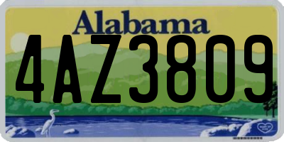 AL license plate 4AZ3809