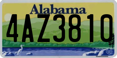 AL license plate 4AZ3810