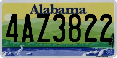 AL license plate 4AZ3822