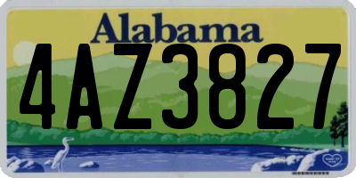 AL license plate 4AZ3827