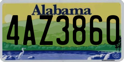 AL license plate 4AZ3860