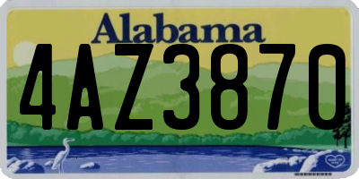 AL license plate 4AZ3870