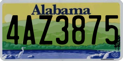 AL license plate 4AZ3875