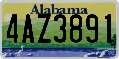 AL license plate 4AZ3891